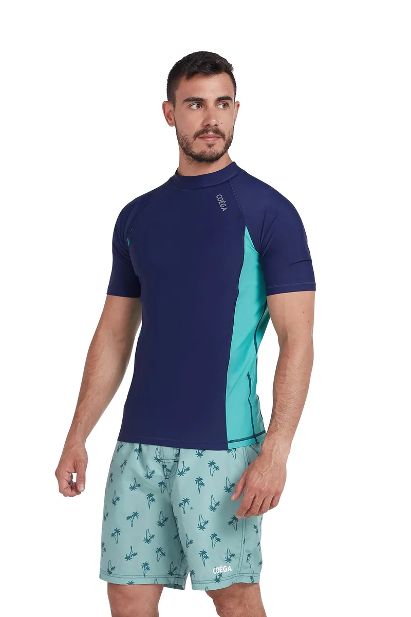 COEGA SUNWEAR  COEGA  Mens Mens Rashguard Short Sleeve - Navy Spring Palms for Men | Best Price UAE